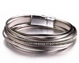 Faux Leather Grey Wrap Bracelet