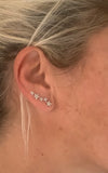 Star Ear Climber Earrings - Silver