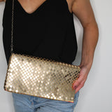 Olivia Sequin Clutch / Shoulder Bag - Gold