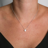 Brushed Silver Star Necklace