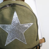 Glitter Star Rucksack - Army Green