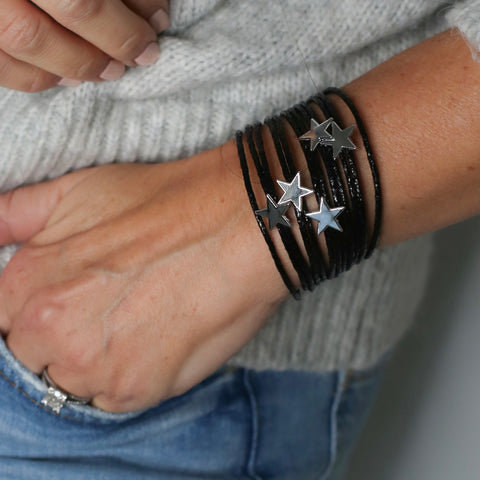 Star Wrap Bracelet - Black