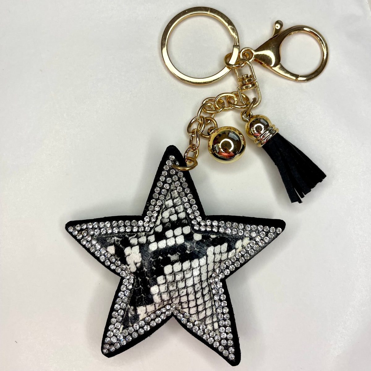 Star Keychain - Grey & Black Snakeprint – Lovely Eira