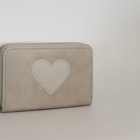 Small Heart Wallet - Grey