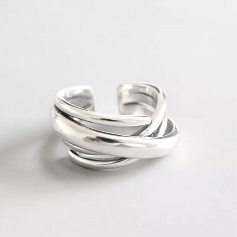 Chunky Silver Twist Ring