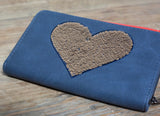 Sequin Heart Wallet - Midnight Blue